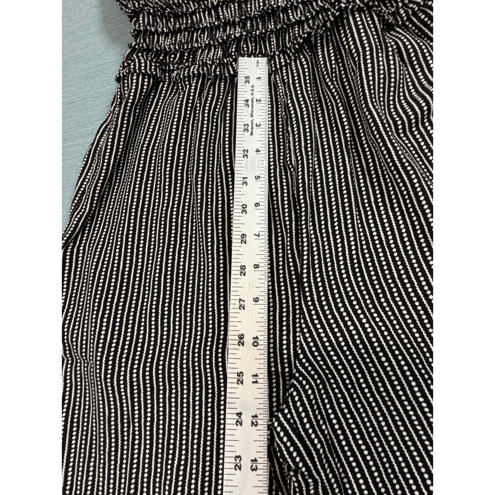 Unbranded Wide Leg Jumpsuit Womens M Black White Excellent Dotted Stripe Ruffle - Picture 4 of 12